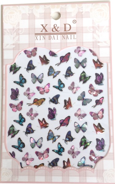 Nail art sticker farfalle colorate - iridescente