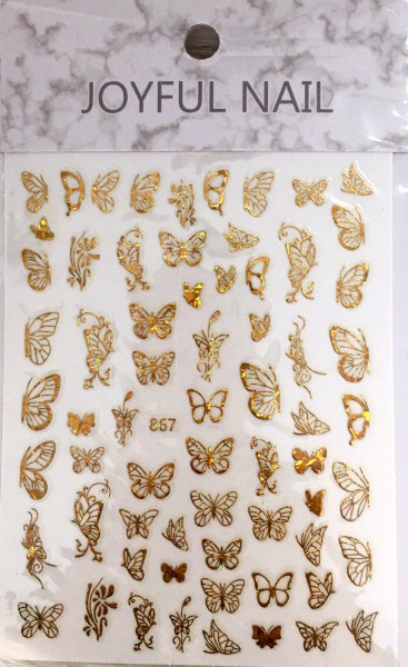 Nail art sticker - farfalla dorata